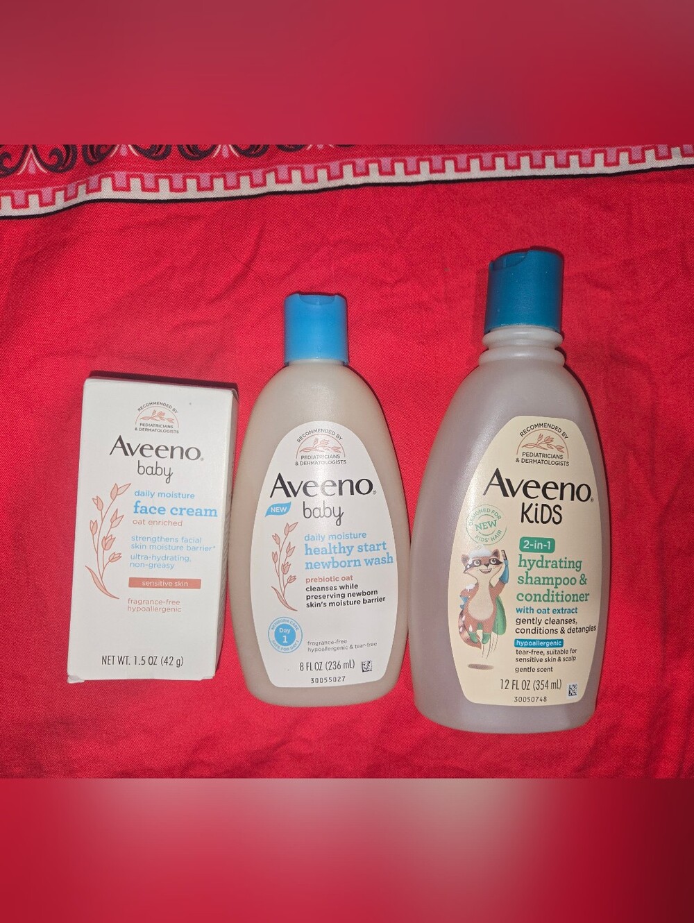 Aveeno Baby And Kids Face Cream Shampoo Conditioner Body Wash Set Bundle New